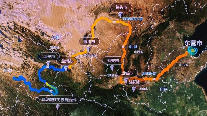 △黃河發(fā)源于青藏高原，呈“幾”字形流經(jīng)青海、四川、甘肅、寧夏、內(nèi)蒙古、山西、陜西、河南、山東9省區(qū)，全長5464公里。(資料圖)