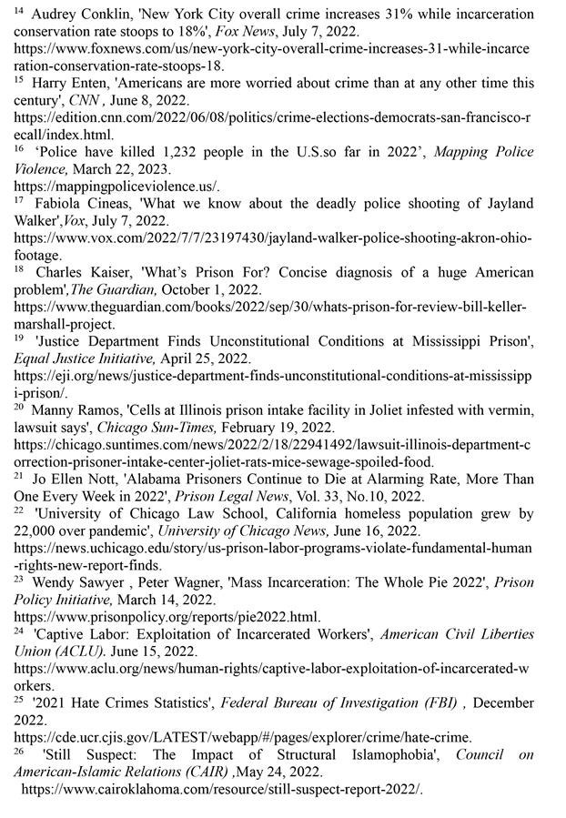 （圖表）［2022年美國侵犯人權(quán)報告］《2022年美國侵犯人權(quán)報告》注釋（2）