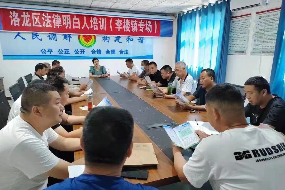 河南省洛陽市洛龍區(qū)李樓司法所開展《民法典》專題普法講座暨“法律明白人”培訓。河南省司法廳供圖