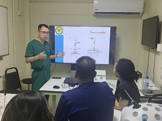 培訓現(xiàn)場。第18期援圭亞那醫(yī)療隊供圖