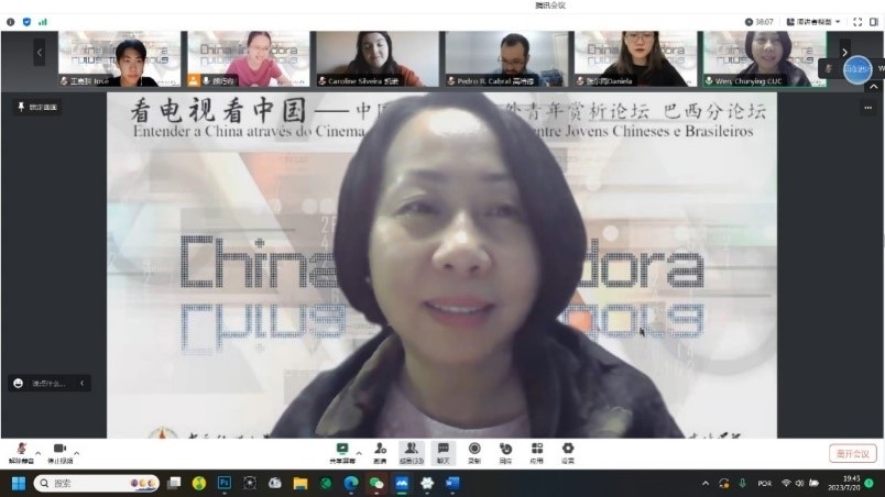 中國傳媒大學(xué)外國語言文化學(xué)院院長文春英教授。 論壇截圖