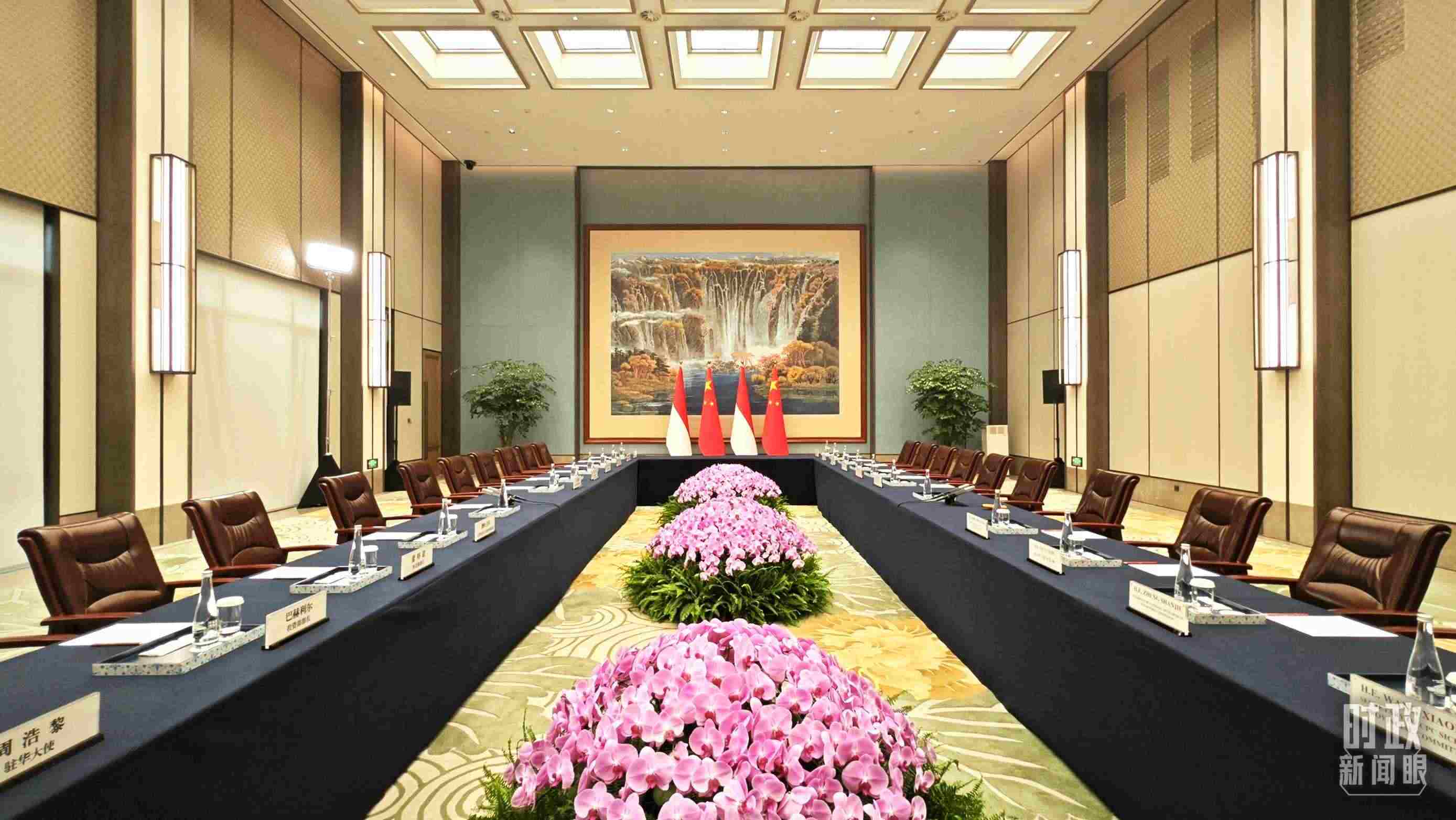 中印尼兩國元首在這里舉行會見。這是會見開始前的場景。（總臺央視記者許永松拍攝）