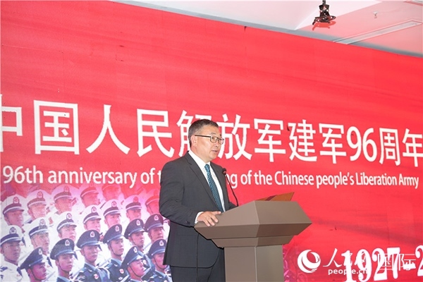 蒙古國(guó)國(guó)防部副部長(zhǎng)瑪格奈致辭。人民網(wǎng)記者 霍文攝J