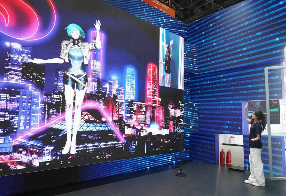 這是9月1日在國家會議中心拍攝的一款數(shù)字人。新華社記者 任超 攝