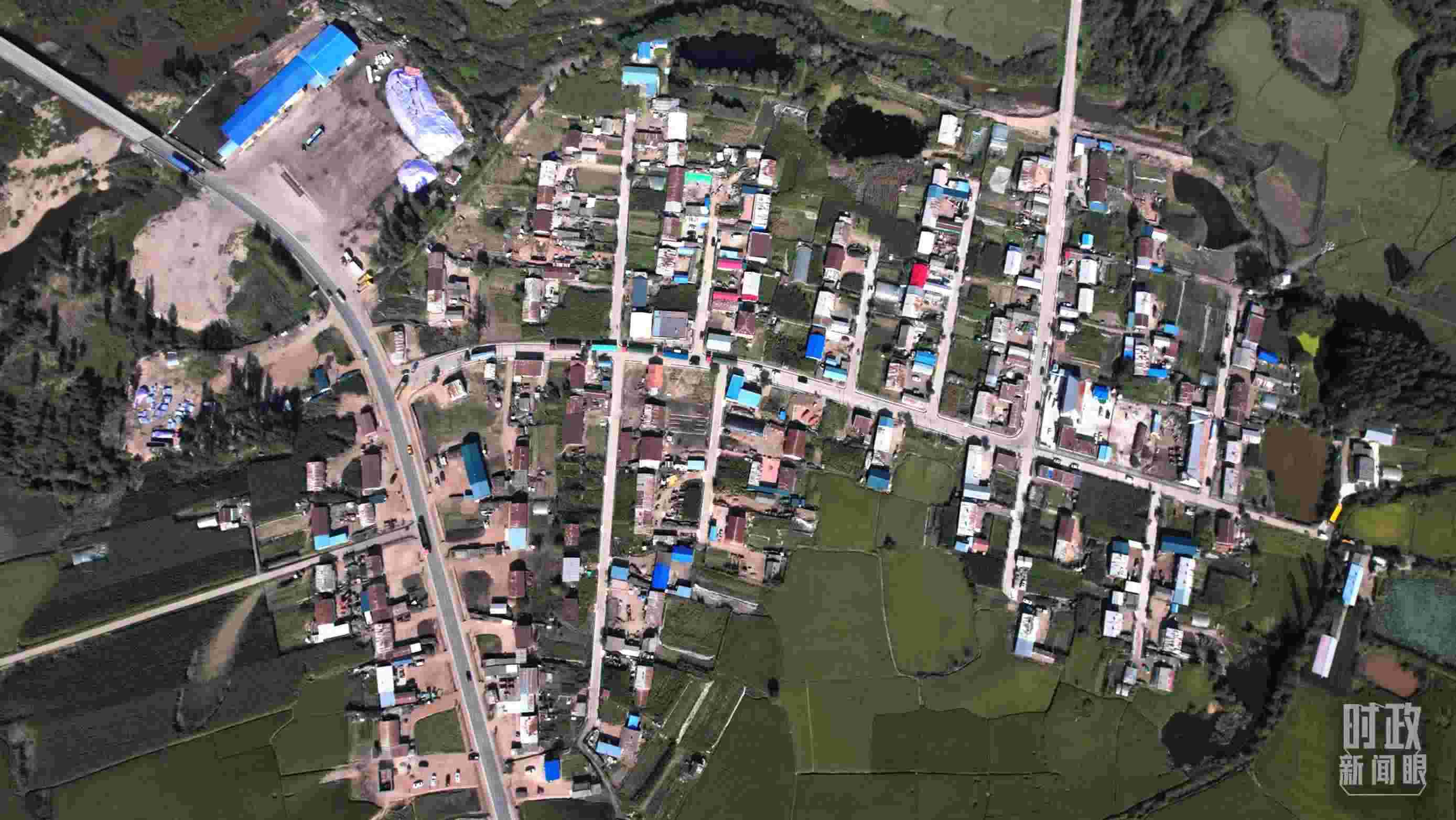 △9月7日，龍王廟村航拍。（總臺(tái)國廣記者李晉拍攝）