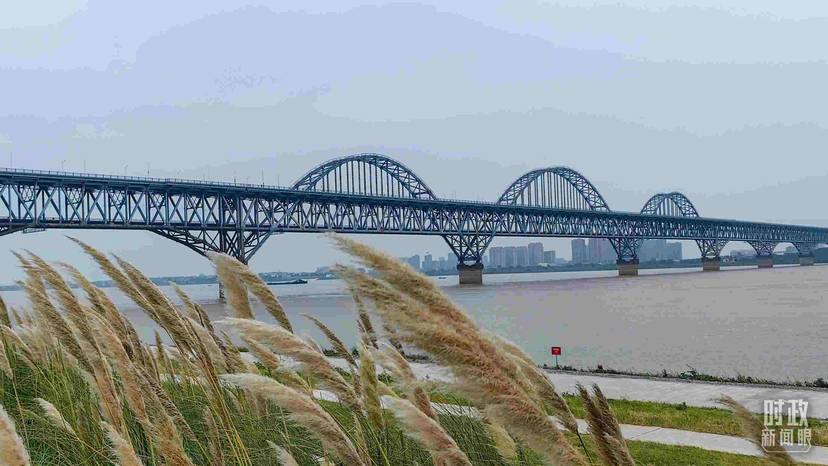 △長(zhǎng)江國(guó)家文化公園九江城區(qū)段。（總臺(tái)央視記者段德文拍攝）