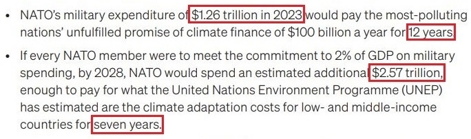 看看北約的“碳足跡”，就知道西方的氣候承諾有多扯