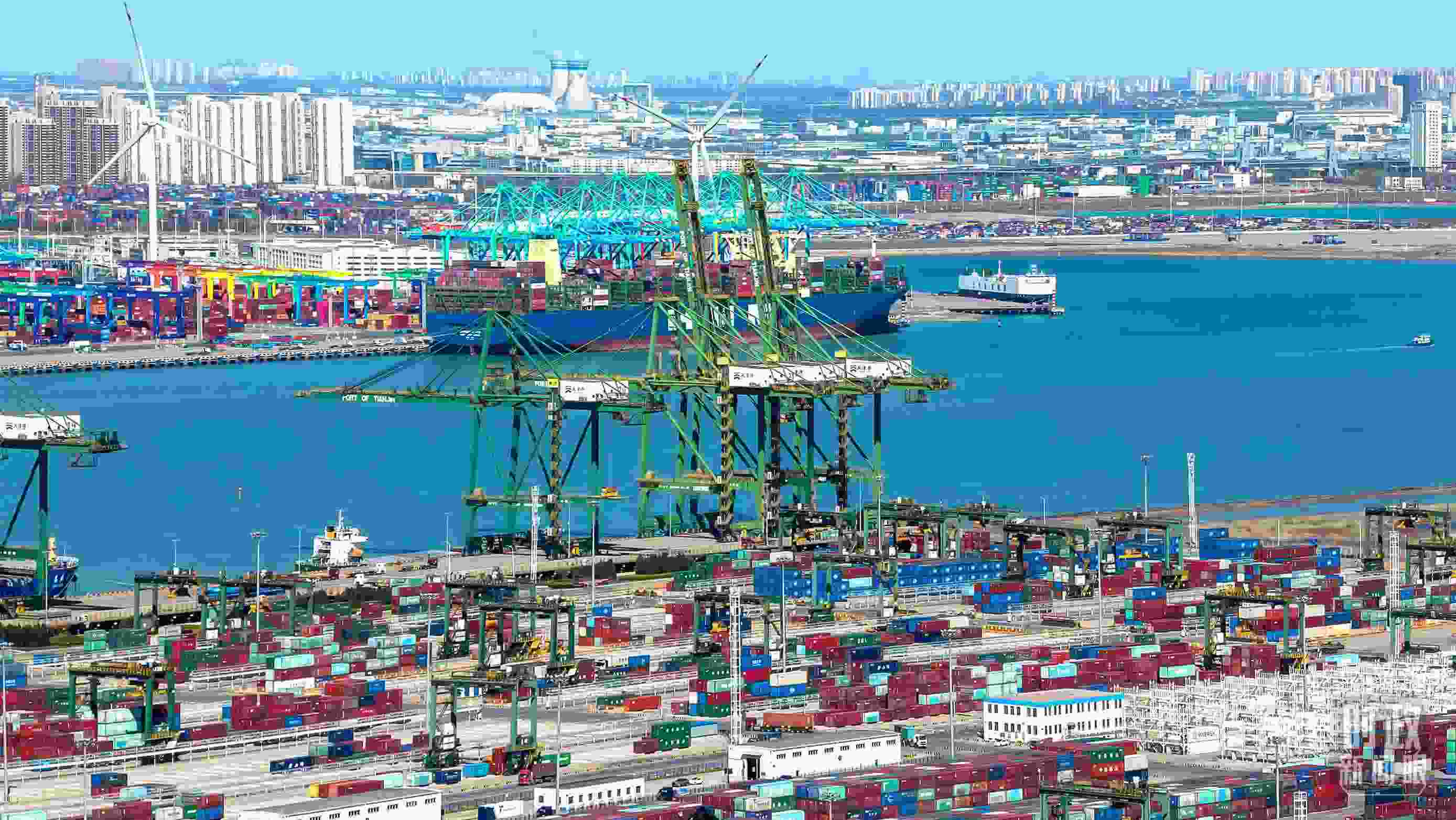 △俯瞰天津港。