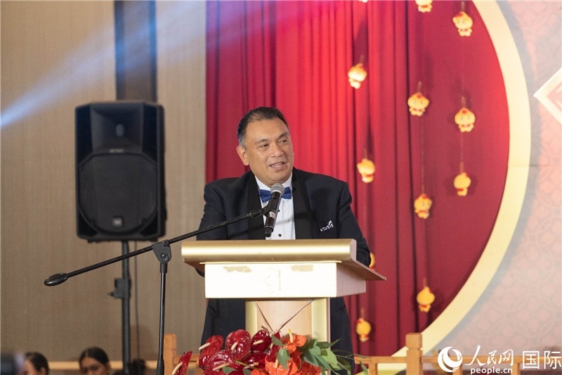 菲外交部副部長多明戈出席年會并致辭。人民網(wǎng)記者樊帆 攝