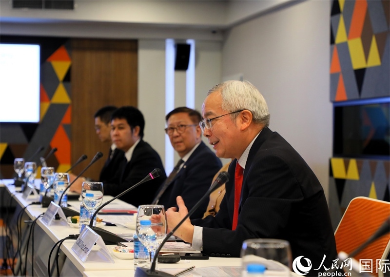 中國(guó)國(guó)際問(wèn)題研究院副院長(zhǎng)榮鷹致開幕辭。人民網(wǎng)記者 白元琪攝