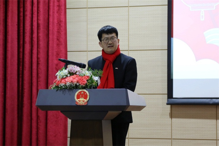 中國駐阿爾及利亞大使李健致辭。中國駐阿爾及利亞大使館供圖