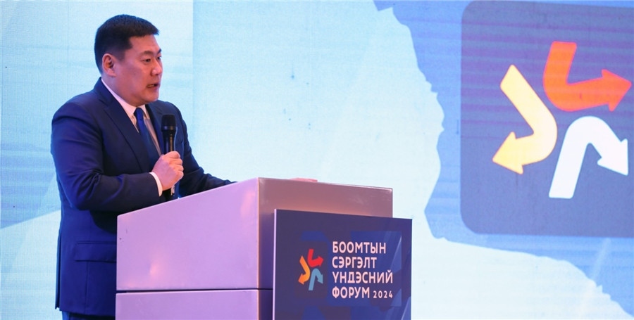 1.奧云額爾登總理致辭。圖片來源：蒙政府官網(wǎng)