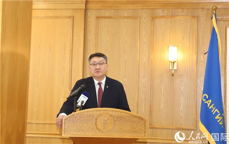 扎布赫楞部長(zhǎng)致辭。人民網(wǎng)記者 霍文攝