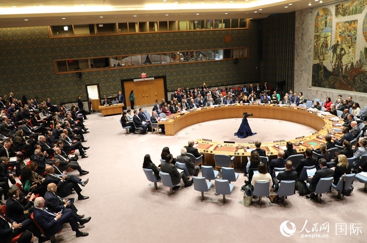 4月18日，聯(lián)合國總部安理會投票現(xiàn)場。 人民網(wǎng)記者 李志偉攝