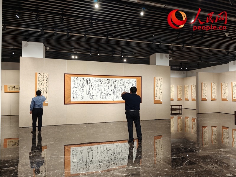 觀眾正在參觀展覽。人民網(wǎng)記者 韋衍行攝