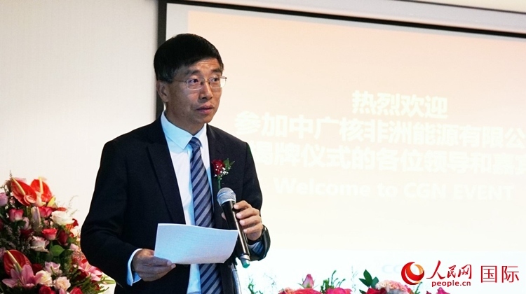 國家電網公司非洲辦事處主任汪文安致辭。人民網 劉暢攝