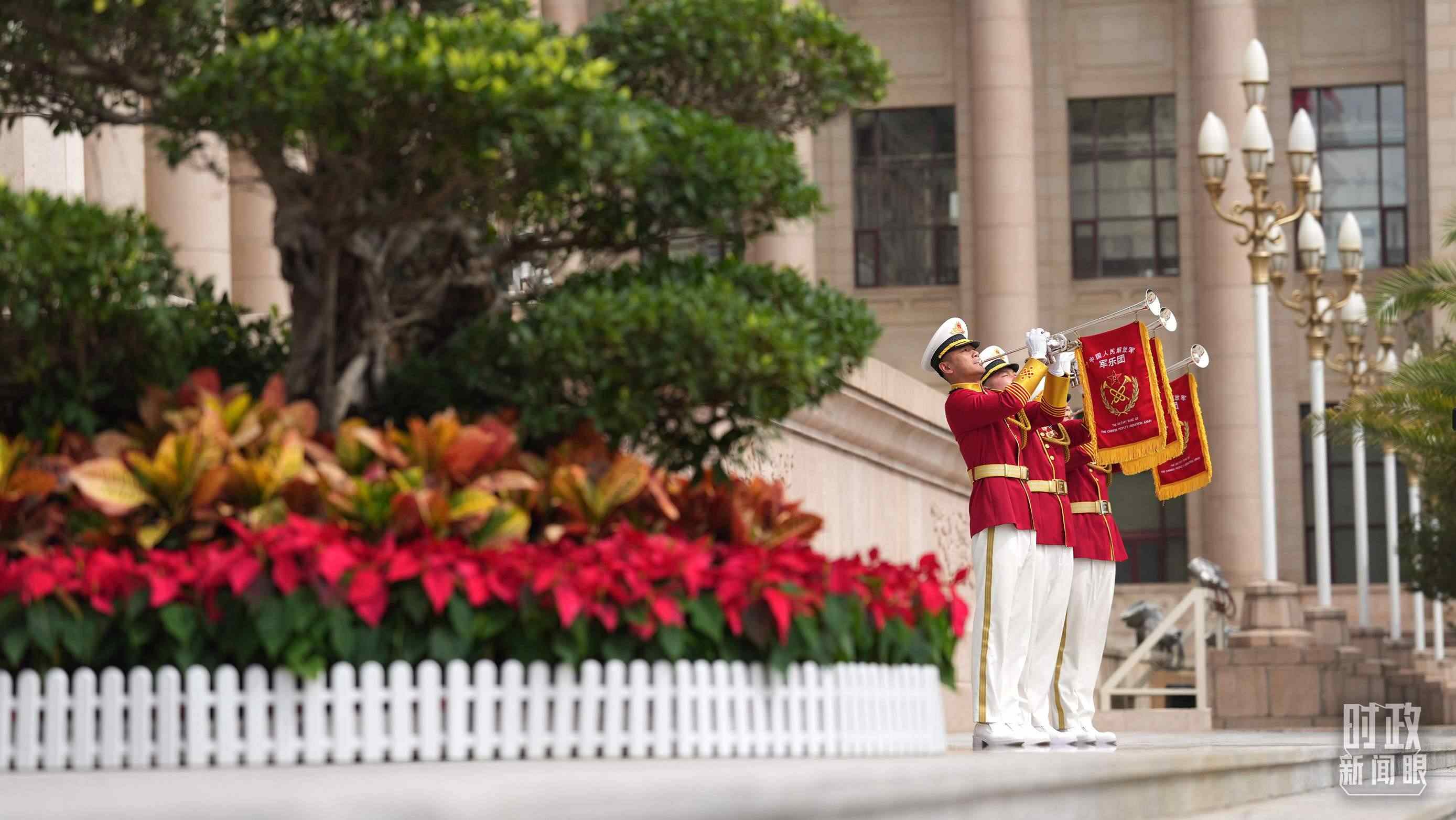 △歡迎儀式現(xiàn)場(chǎng)。（總臺(tái)國廣記者李晉拍攝）