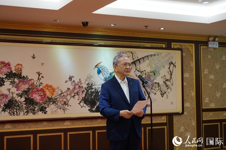 創(chuàng)價(jià)學(xué)會(huì)會(huì)長原田稔致辭。