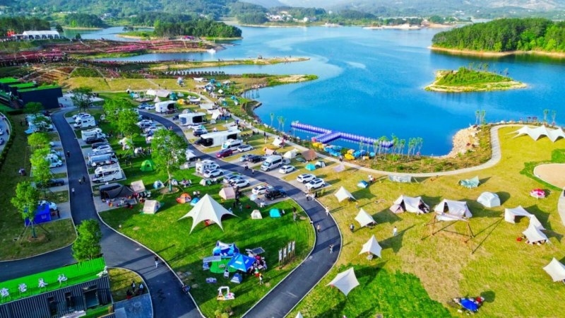 牛車河月亮灣露營基地。受訪方供圖