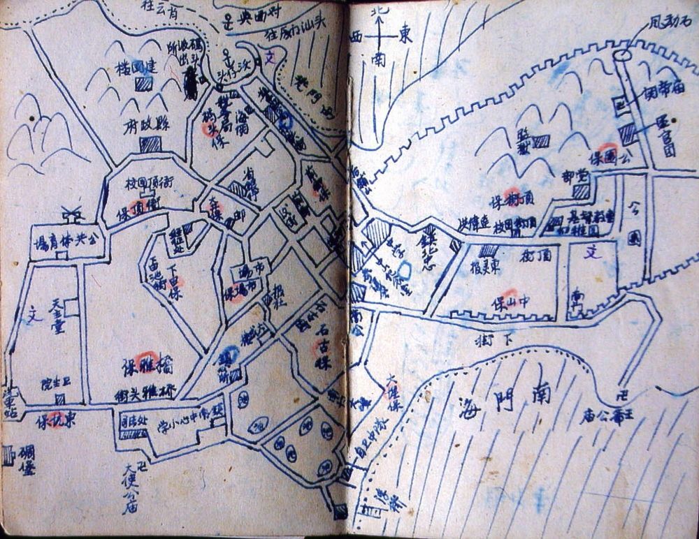 谷文昌在筆記本上繪制的東山建設(shè)規(guī)劃圖（資料照片）。