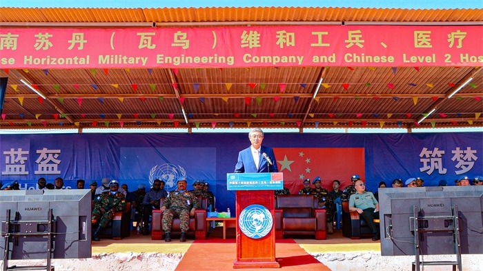 中國駐南蘇丹大使馬強(qiáng)發(fā)言。孫千攝