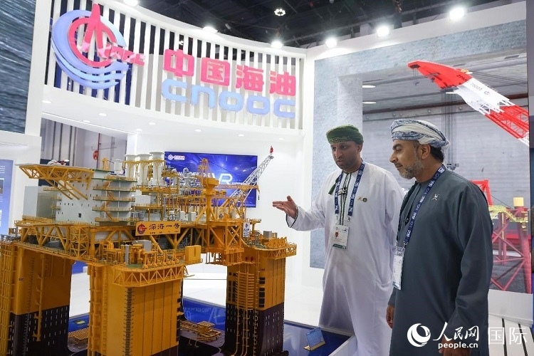 觀眾在中國海油展臺參觀。人民網(wǎng)記者 任皓宇攝