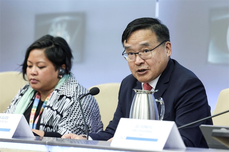 中國駐意大利大使賈桂德向與會者闡述全球發(fā)展倡議的深刻內(nèi)涵。主辦方供圖