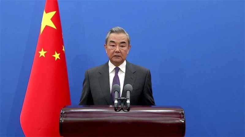 中共中央政治局委員、中央外辦主任王毅發(fā)表視頻致辭。主辦方供圖