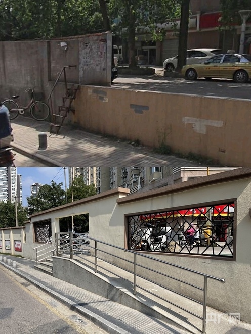 觀云路公眾參與示范街改造前后對比圖(央廣網(wǎng)發(fā) 王錫斐 制)