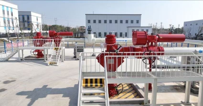 300兆瓦壓氣儲(chǔ)能示范工程鹽穴儲(chǔ)氣庫井場。受訪者供圖