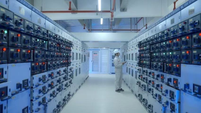 300兆瓦壓氣儲(chǔ)能示范工程低壓配電室。受訪者供圖