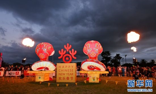 圖為游客在2025年奧克蘭元宵燈節(jié)游覽。（圖片由奧克蘭中國文化中心提供）