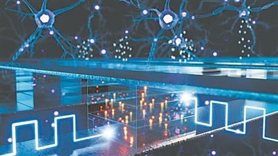 使用電化學(xué)隨機存取存儲設(shè)備進行內(nèi)存計算（藝術(shù)圖）。圖片來源：韓國浦項科技大學(xué)