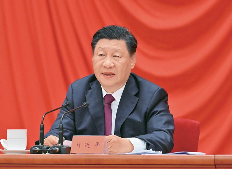 2022年5月10日，慶祝中國共產(chǎn)主義青年團成立100周年大會在北京人民大會堂隆重舉行。中共中央總書記、國家主席、中央軍委主席習(xí)近平在大會上發(fā)表重要講話。 新華社記者 岳月偉/攝