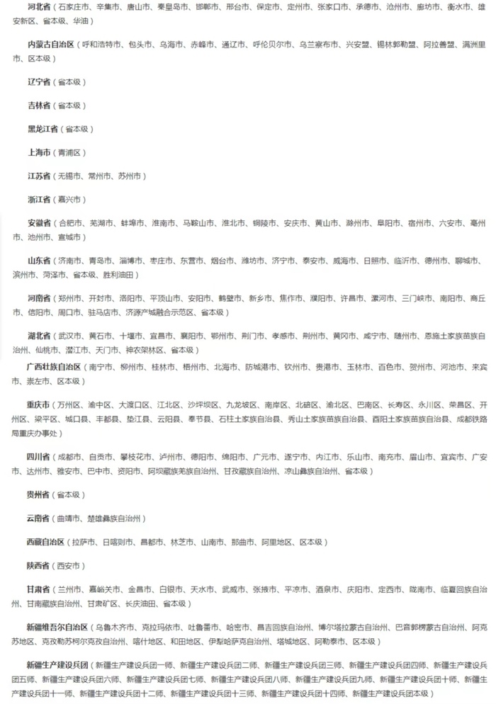 截至5月8日已開(kāi)通醫(yī)保個(gè)賬跨省共濟(jì)的統(tǒng)籌區(qū)。（國(guó)家醫(yī)保局官網(wǎng)截圖）
