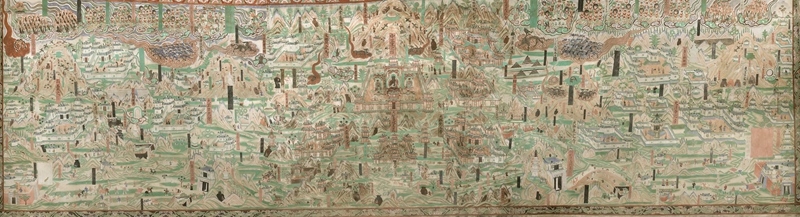 莫高窟第61窟內(nèi)的《五臺山圖》。